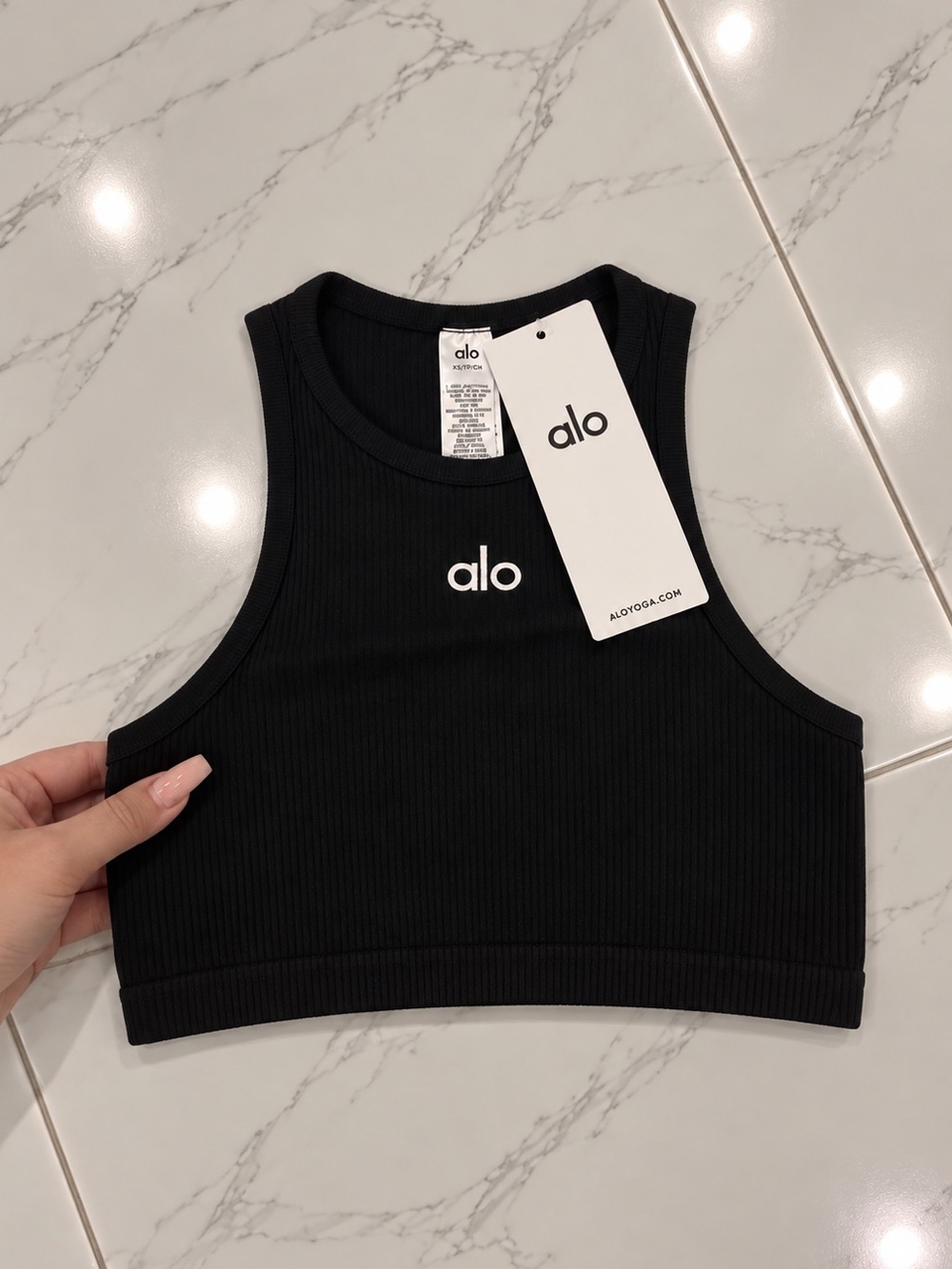 ALO Black Aspire Tank Top Sizes XS,S
